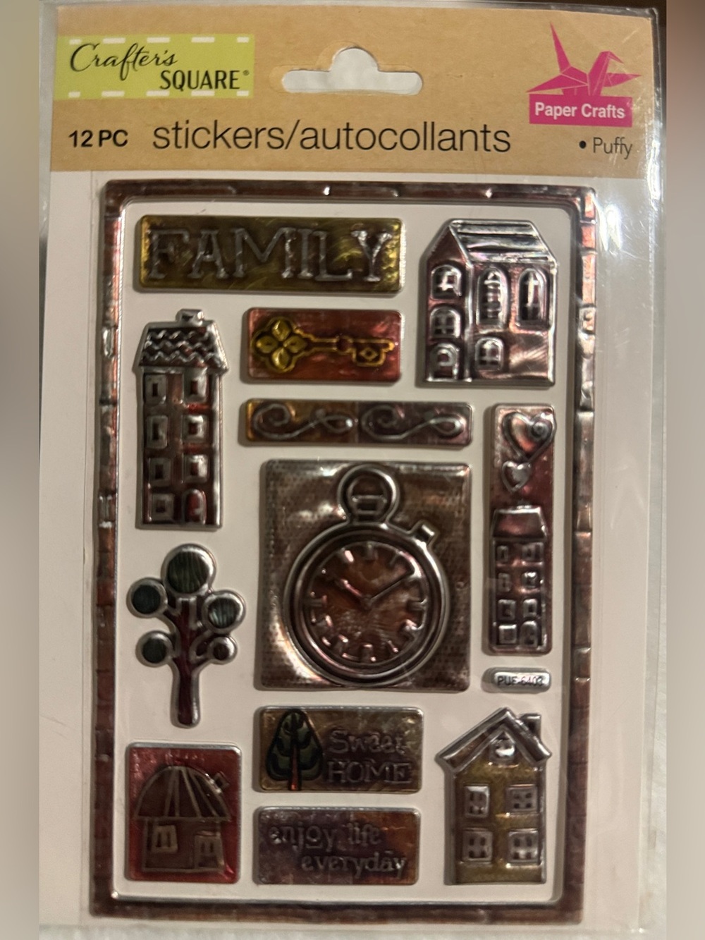 💜 Family & Home Puffy Stickers - Scrapbooking & Journaling